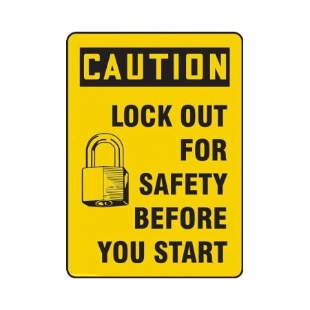 OSHA CAUTION SAFETY SIGN LOCK OUT MLKT627XP